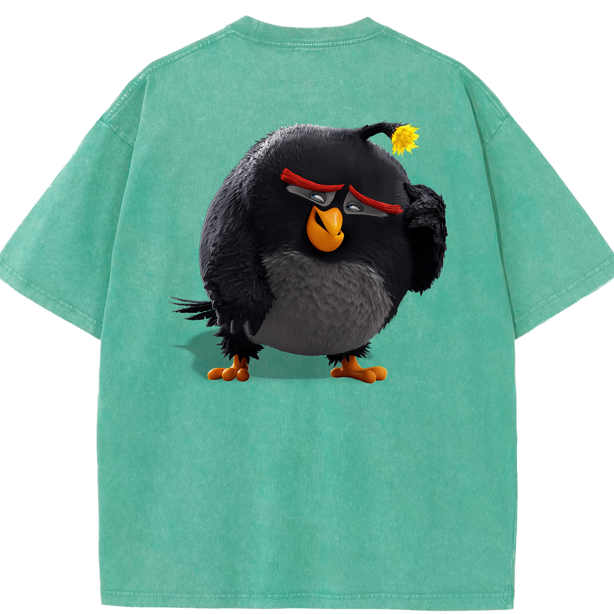 （画像用） Angry Birds アングリーバード 綿100% ヴィンテージ風 半袖Tシャツ（背面プリント）
